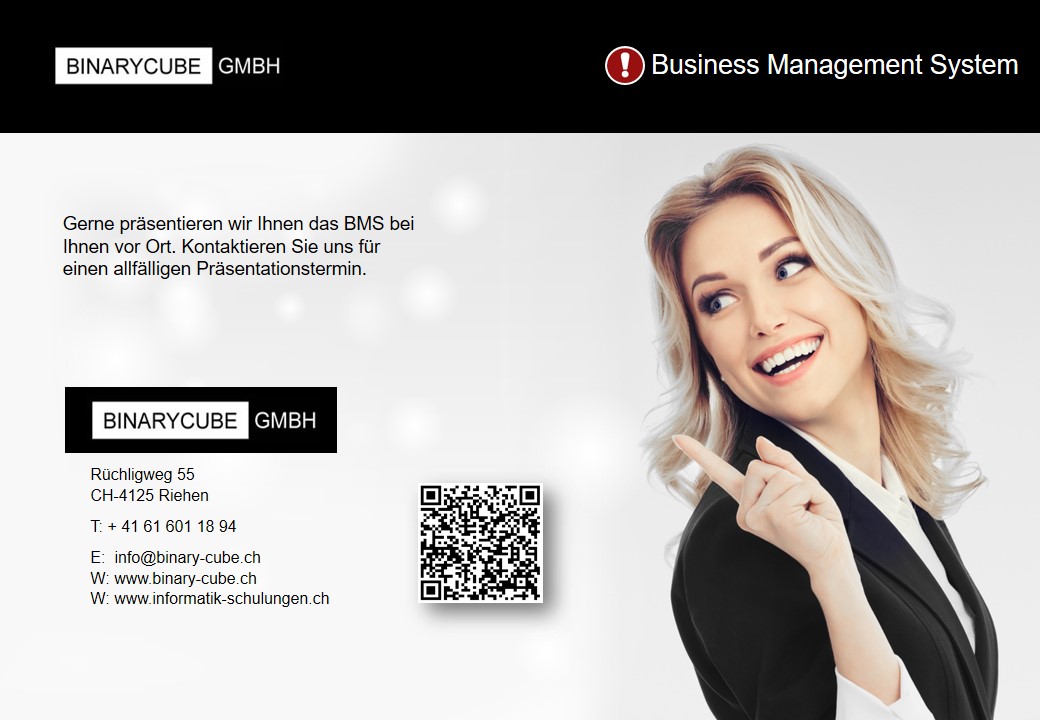 BINARYCUBE GMBH - Rüchligweg 55 - 4125 Riehen – Basel  - Schweiz // Vollumfängliche Informatiklösungen / ERP / CRM / Applikationen / Datenbanken / Konzeptionierung / Gesamt-Koordinationen / Erhaltungsplanung / Ingenieurwesen / Netzwerk / Software-Entwicklung / Schulungen / Projektportfolio / Infrastruktur-Koordination / GIS / Schnittstellen und weiteres